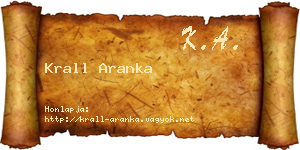 Krall Aranka névjegykártya
