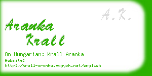 aranka krall business card